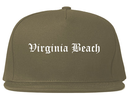Virginia Beach Virginia VA Old English Mens Snapback Hat Grey