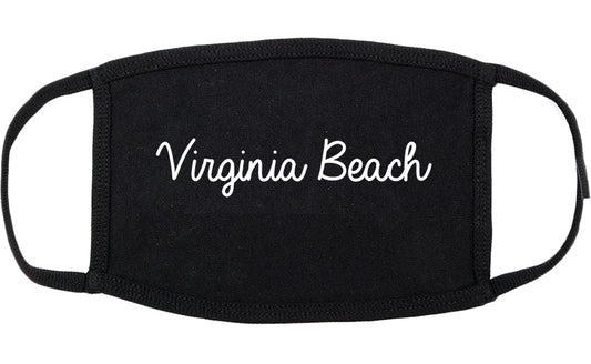 Virginia Beach Virginia VA Script Cotton Face Mask Black