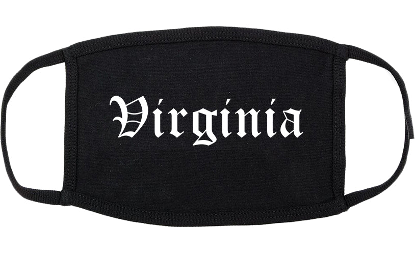 Virginia Minnesota MN Old English Cotton Face Mask Black