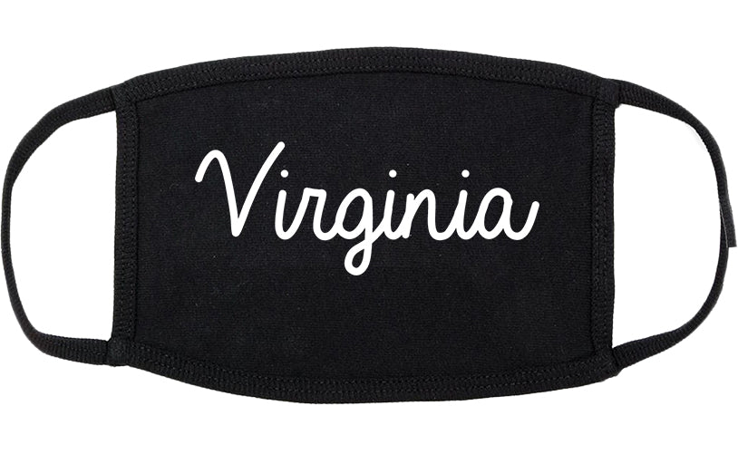 Virginia Minnesota MN Script Cotton Face Mask Black