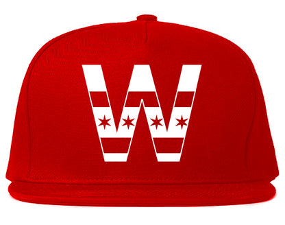 W Chicago City Flag Mens Snapback Hat Red
