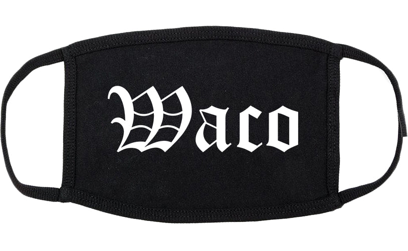 Waco Texas TX Old English Cotton Face Mask Black