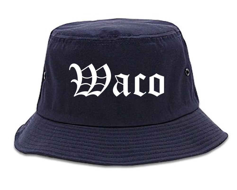 Waco Texas TX Old English Mens Bucket Hat Navy Blue