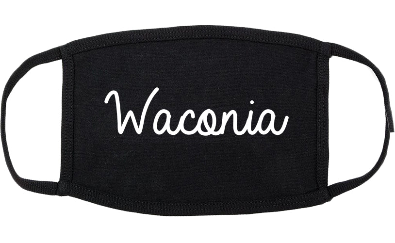 Waconia Minnesota MN Script Cotton Face Mask Black