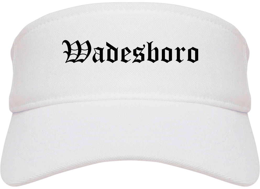 Wadesboro North Carolina NC Old English Mens Visor Cap Hat White