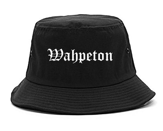 Wahpeton North Dakota ND Old English Mens Bucket Hat Black