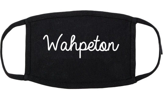 Wahpeton North Dakota ND Script Cotton Face Mask Black