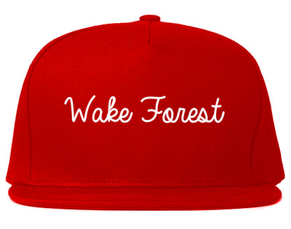 Wake Forest North Carolina NC Script Mens Snapback Hat Red