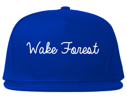 Wake Forest North Carolina NC Script Mens Snapback Hat Royal Blue