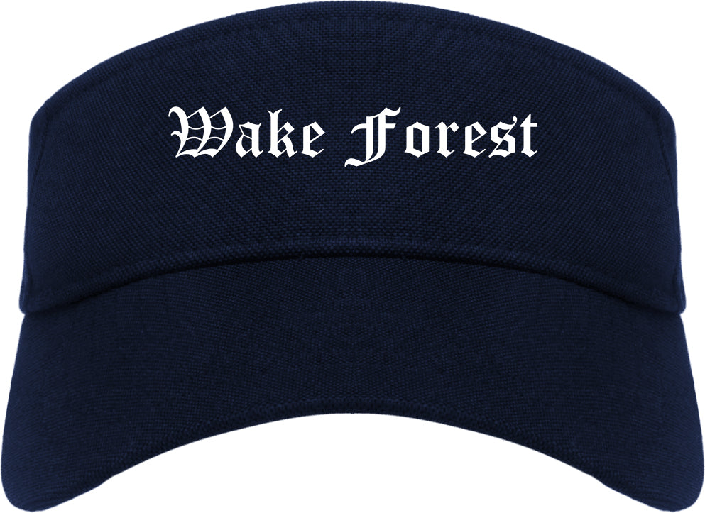 Wake Forest North Carolina NC Old English Mens Visor Cap Hat Navy Blue
