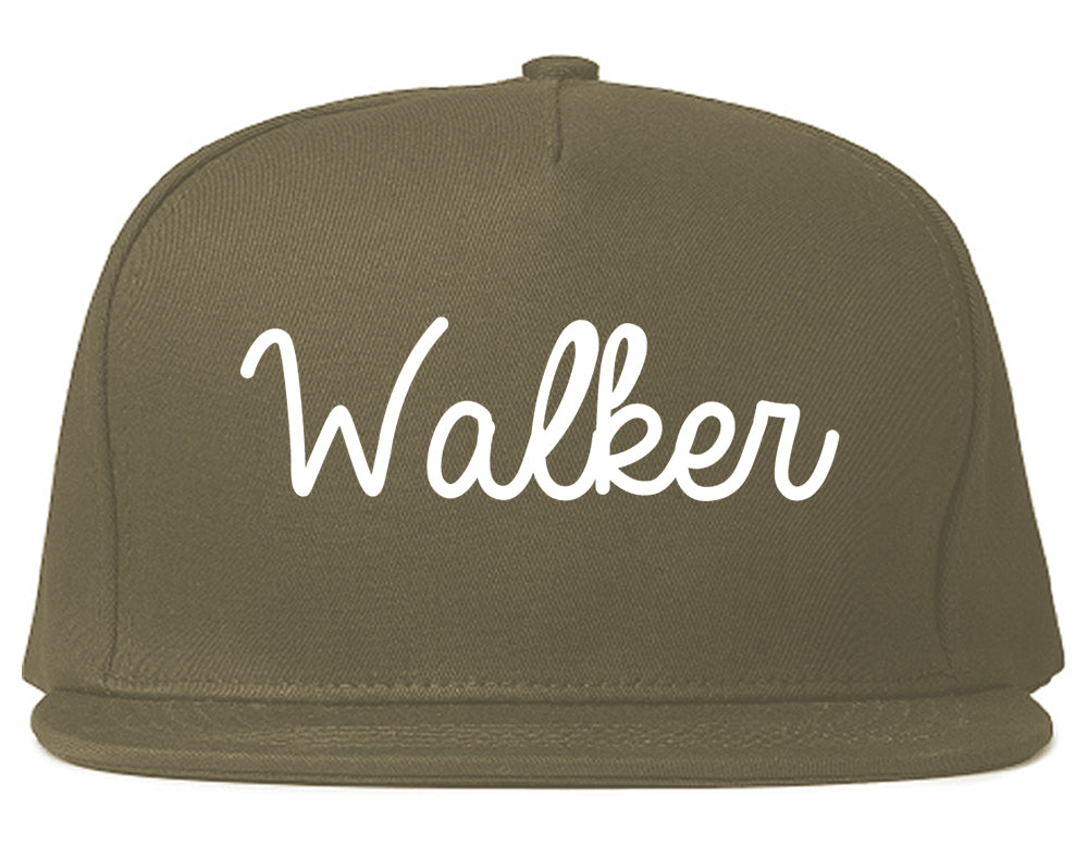 Walker Louisiana LA Script Mens Snapback Hat Grey