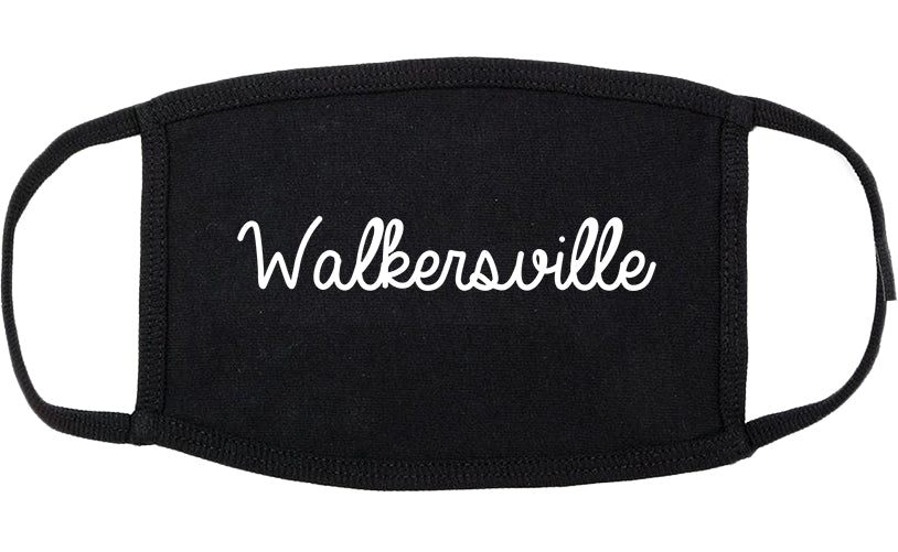 Walkersville Maryland MD Script Cotton Face Mask Black