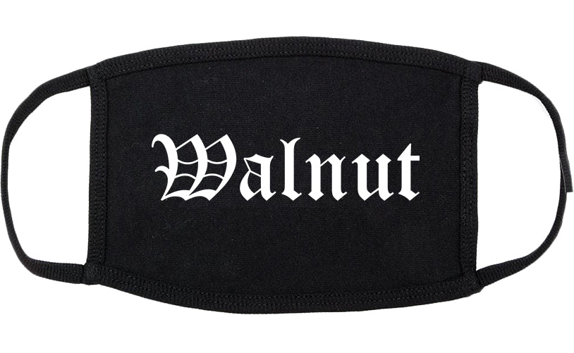 Walnut California CA Old English Cotton Face Mask Black