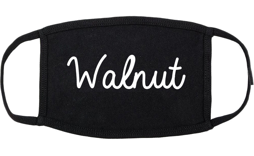 Walnut California CA Script Cotton Face Mask Black