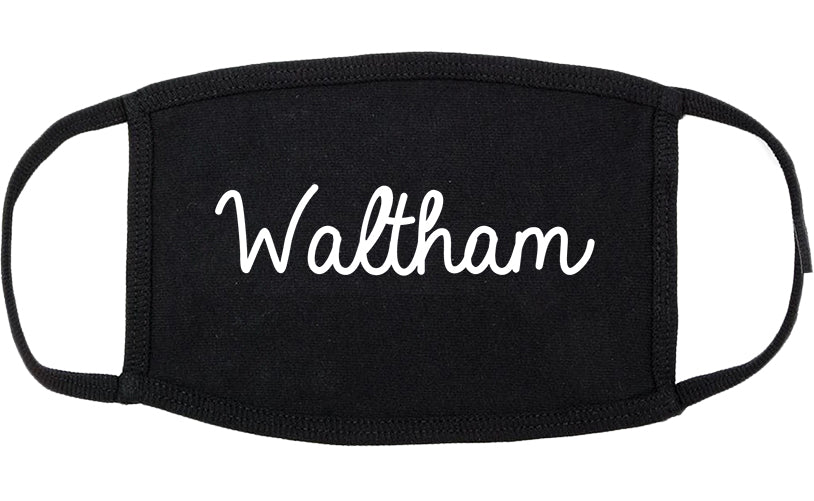 Waltham Massachusetts MA Script Cotton Face Mask Black