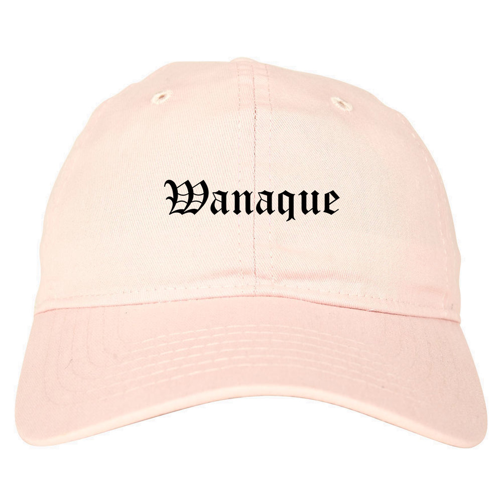 Wanaque New Jersey NJ Old English Mens Dad Hat Baseball Cap Pink