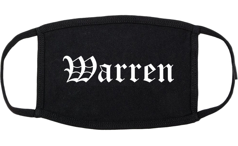 Warren Michigan MI Old English Cotton Face Mask Black
