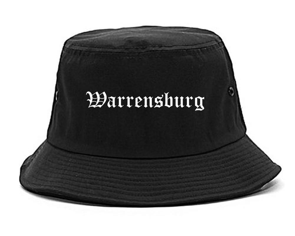 Warrensburg Missouri MO Old English Mens Bucket Hat Black
