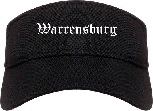 Warrensburg Missouri MO Old English Mens Visor Cap Hat Black