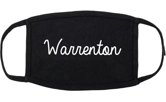 Warrenton Virginia VA Script Cotton Face Mask Black