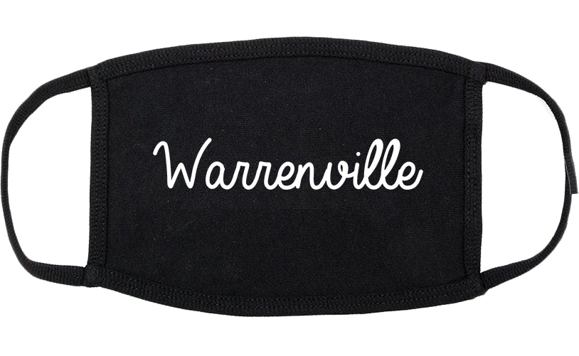 Warrenville Illinois IL Script Cotton Face Mask Black