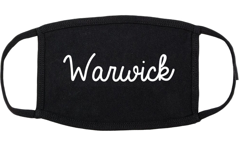 Warwick Rhode Island RI Script Cotton Face Mask Black