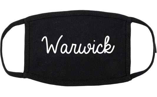 Warwick Rhode Island RI Script Cotton Face Mask Black