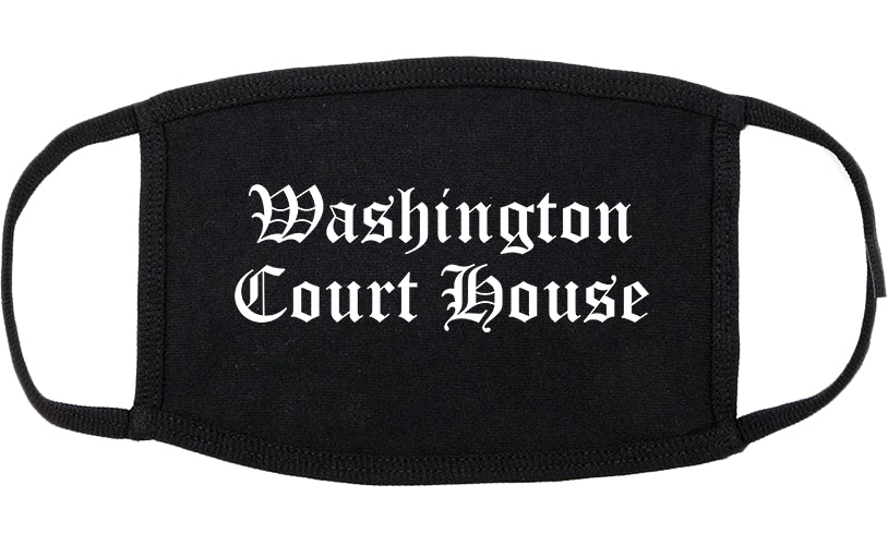Washington Court House Ohio OH Old English Cotton Face Mask Black