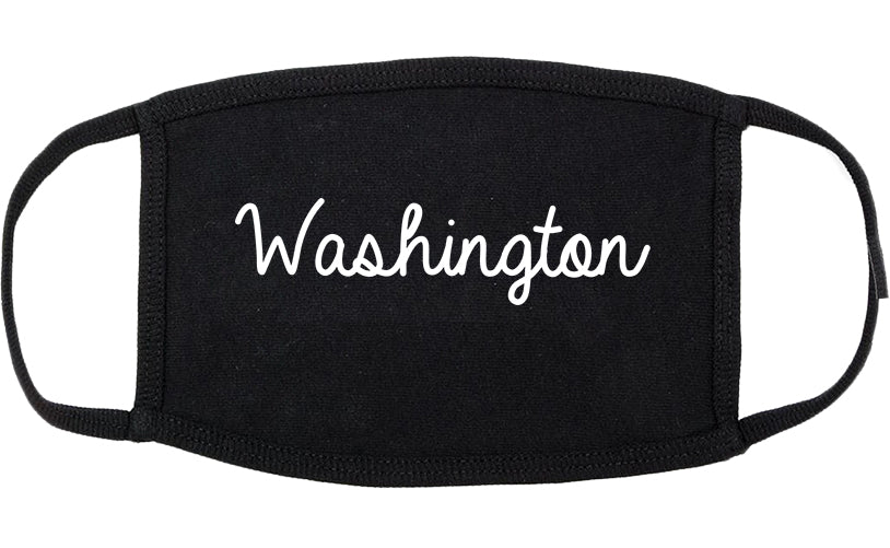 Washington Indiana IN Script Cotton Face Mask Black