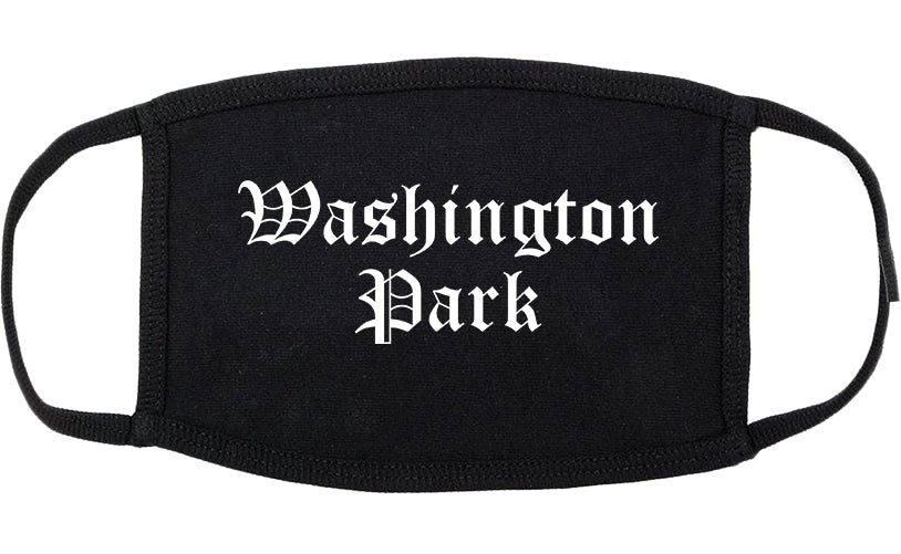 Washington Park Illinois IL Old English Cotton Face Mask Black