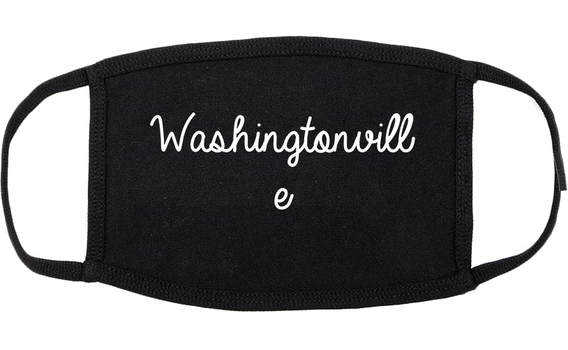 Washingtonville New York NY Script Cotton Face Mask Black