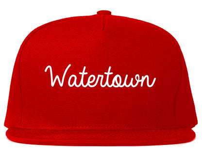 Watertown South Dakota SD Script Mens Snapback Hat Red