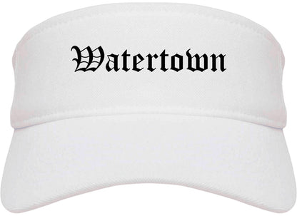 Watertown South Dakota SD Old English Mens Visor Cap Hat White