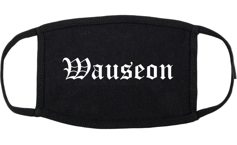 Wauseon Ohio OH Old English Cotton Face Mask Black