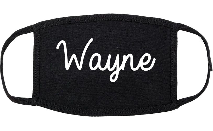 Wayne Michigan MI Script Cotton Face Mask Black