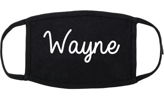 Wayne Nebraska NE Script Cotton Face Mask Black