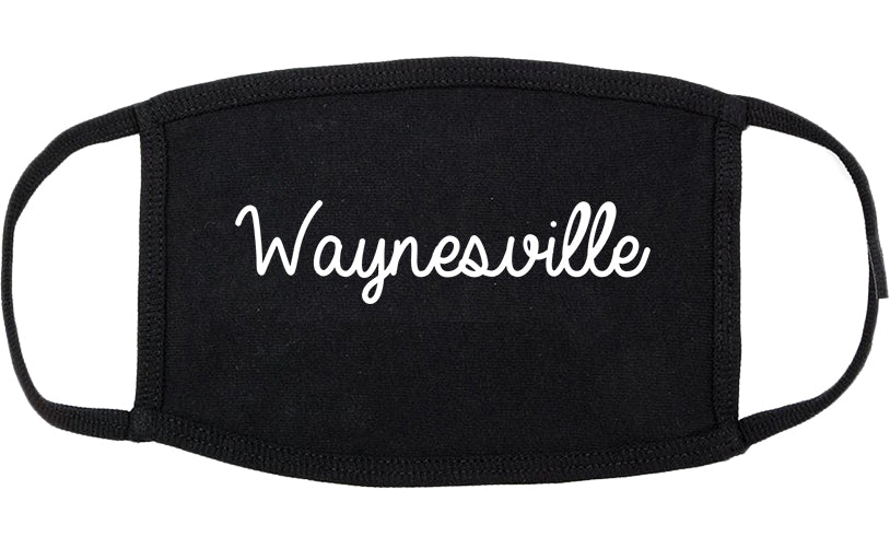 Waynesville North Carolina NC Script Cotton Face Mask Black