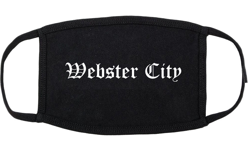 Webster City Iowa IA Old English Cotton Face Mask Black