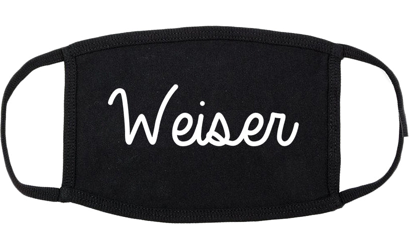 Weiser Idaho ID Script Cotton Face Mask Black