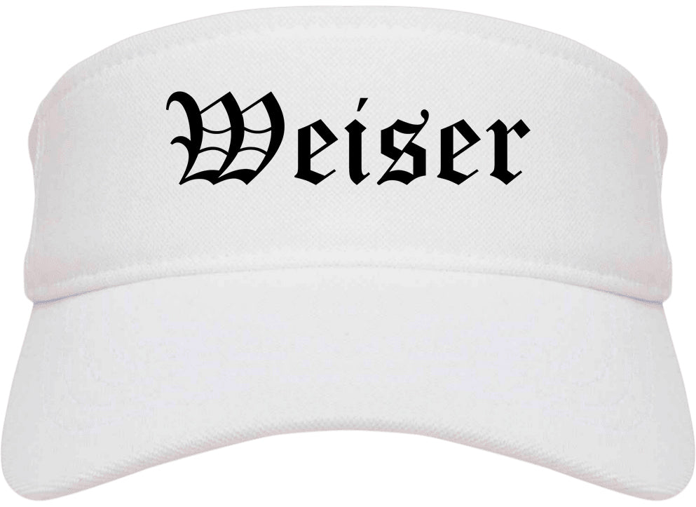 Weiser Idaho ID Old English Mens Visor Cap Hat White