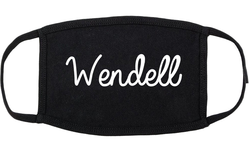 Wendell North Carolina NC Script Cotton Face Mask Black