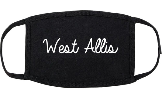 West Allis Wisconsin WI Script Cotton Face Mask Black