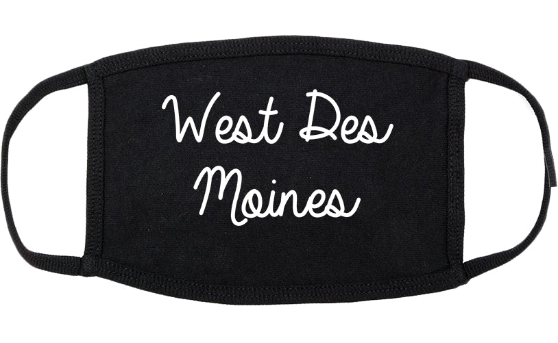 West Des Moines Iowa IA Script Cotton Face Mask Black