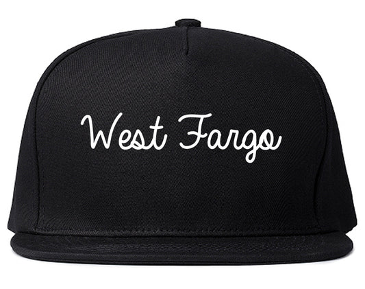 West Fargo North Dakota ND Script Mens Snapback Hat Black