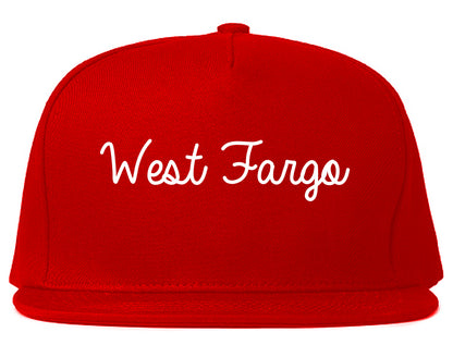 West Fargo North Dakota ND Script Mens Snapback Hat Red