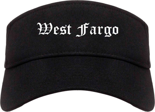 West Fargo North Dakota ND Old English Mens Visor Cap Hat Black