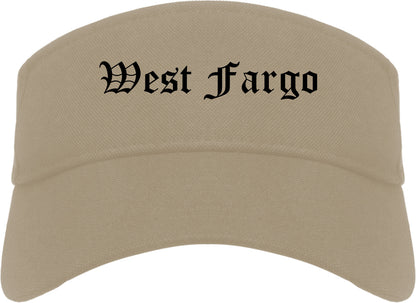 West Fargo North Dakota ND Old English Mens Visor Cap Hat Khaki