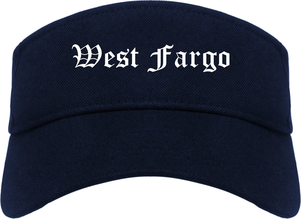 West Fargo North Dakota ND Old English Mens Visor Cap Hat Navy Blue