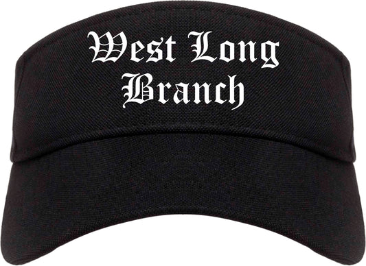 West Long Branch New Jersey NJ Old English Mens Visor Cap Hat Black
