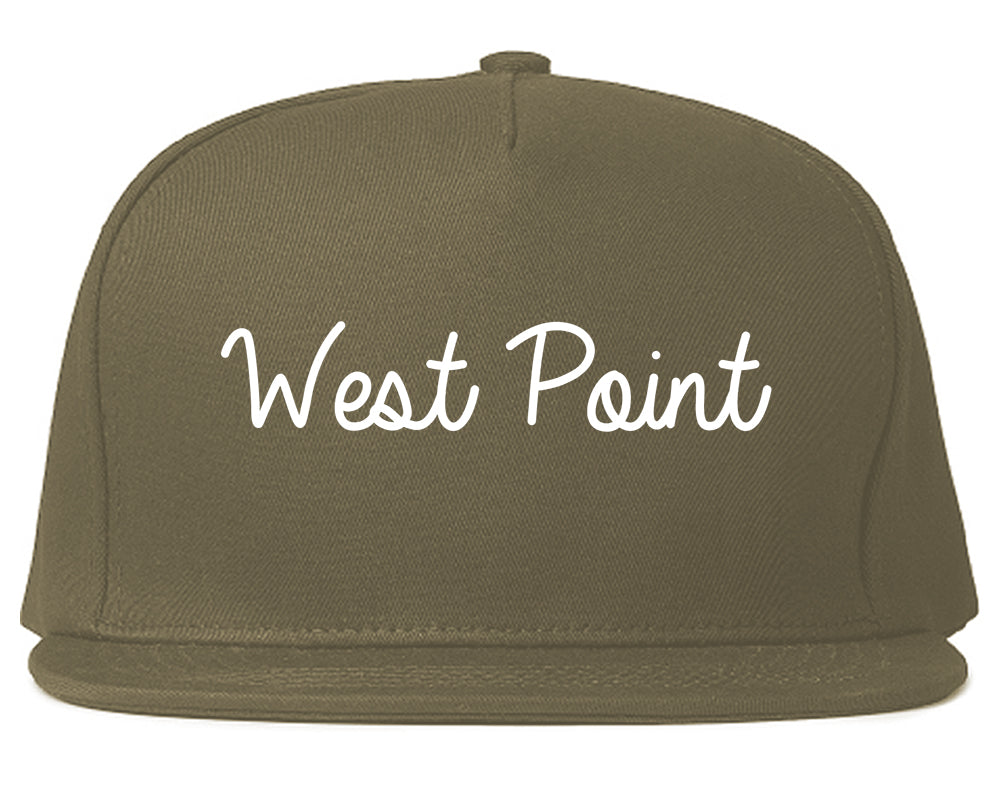 West Point Utah UT Script Mens Snapback Hat Grey